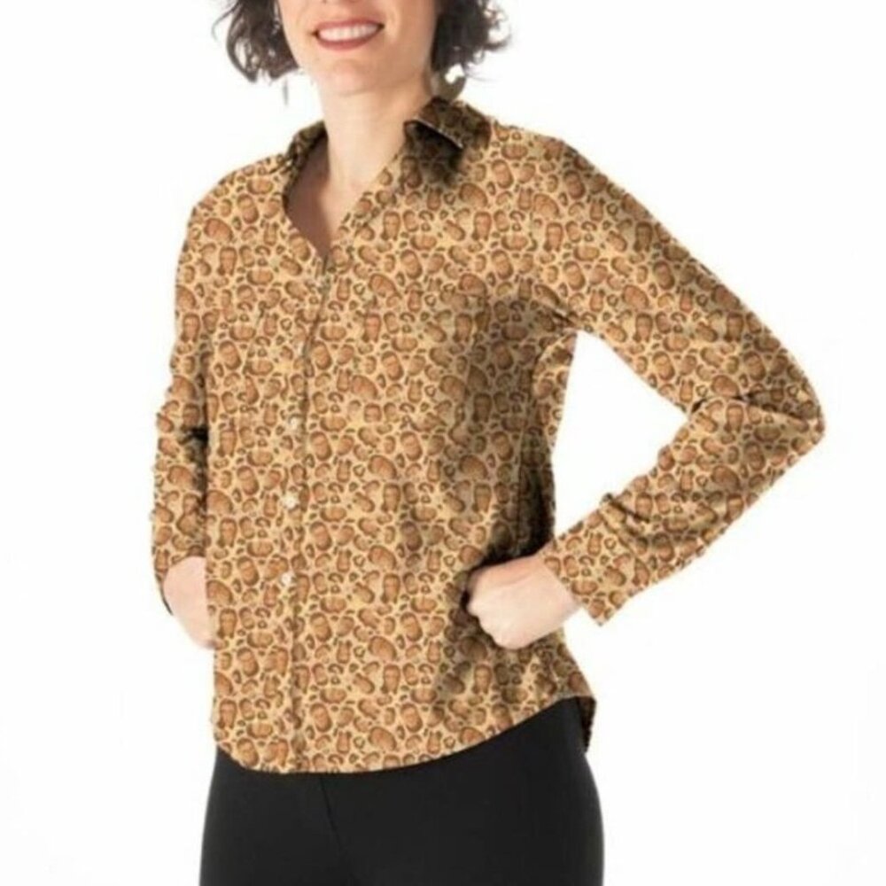 Betabrand Ruth Bader Gisburg Print Button Down To… - image 1
